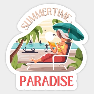 Hello summer Beach summertime Adventure travel lover palm tree sun Sticker